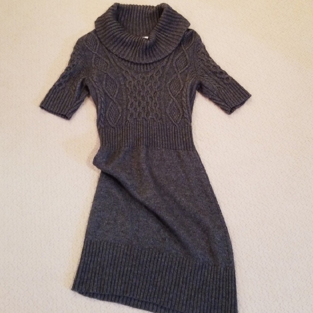 Loft Brown Cowl Neck Sweater Dress